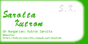 sarolta kutron business card